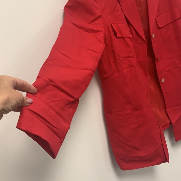 Le Suit Red Linen combo jacket size 12 - Picture 4 of 7